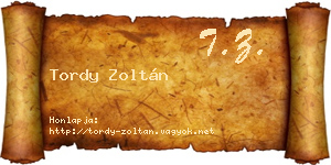 Tordy Zoltán névjegykártya