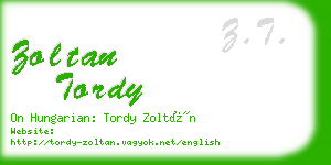 zoltan tordy business card